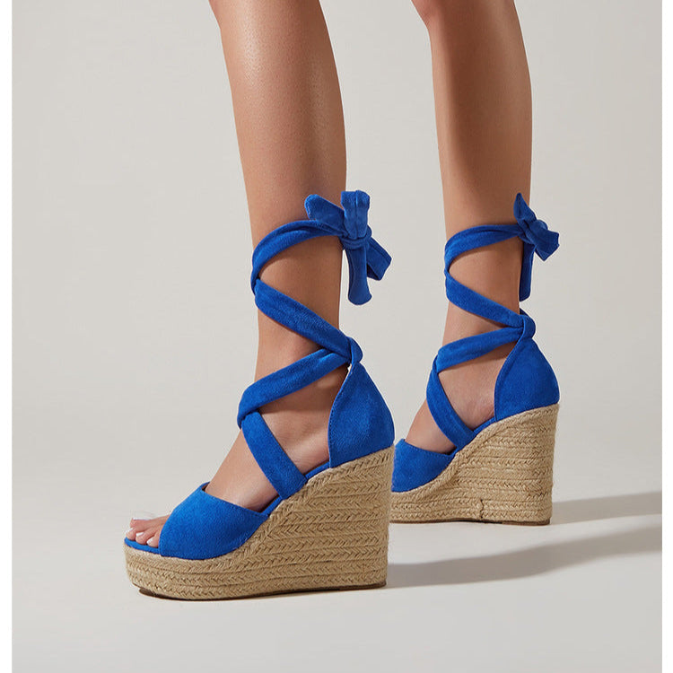 Calista Knöchel-Wickel-Espadrille-Wedges