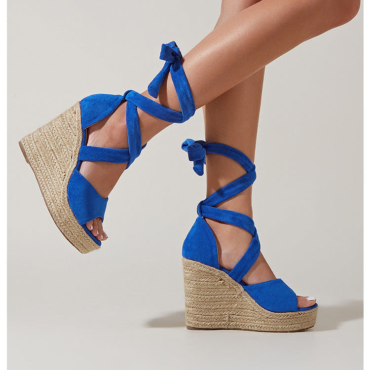 Calista Knöchel-Wickel-Espadrille-Wedges