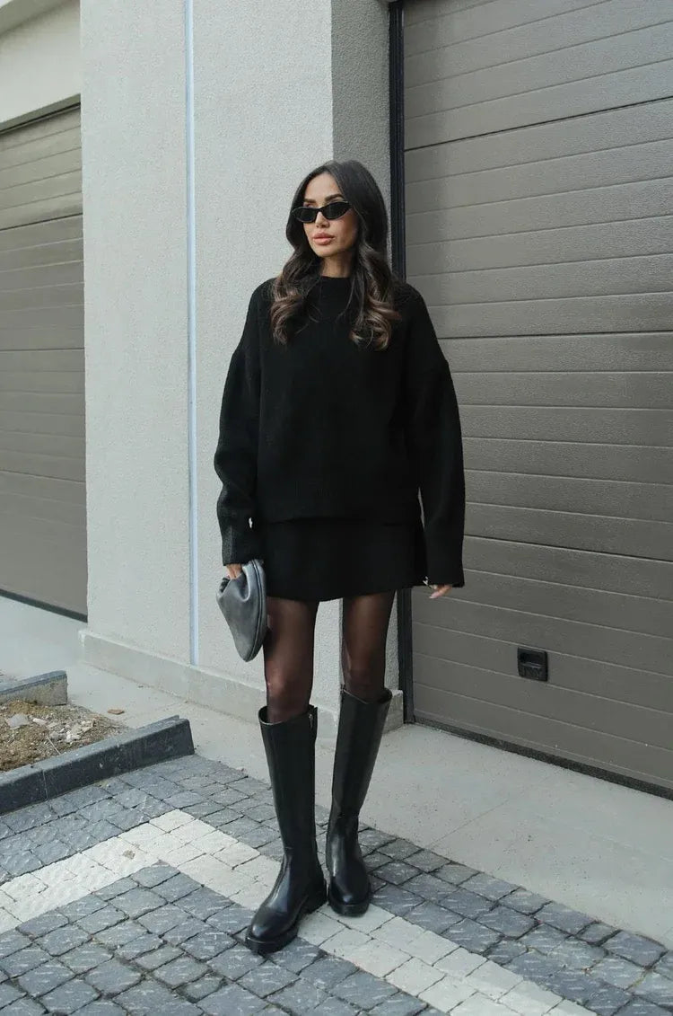 Helena | Strickanzug (Oberteil + Rock)