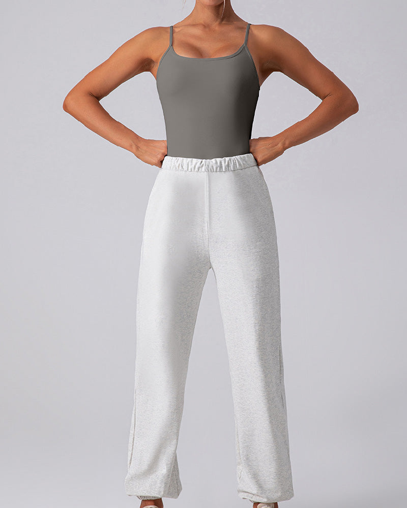 Damen Nacktes Gefühl Einteiliger Tanga Bodysuit Camisole Fitness Body Shaper