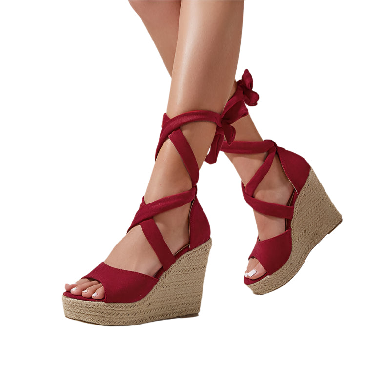 Calista Knöchel-Wickel-Espadrille-Wedges