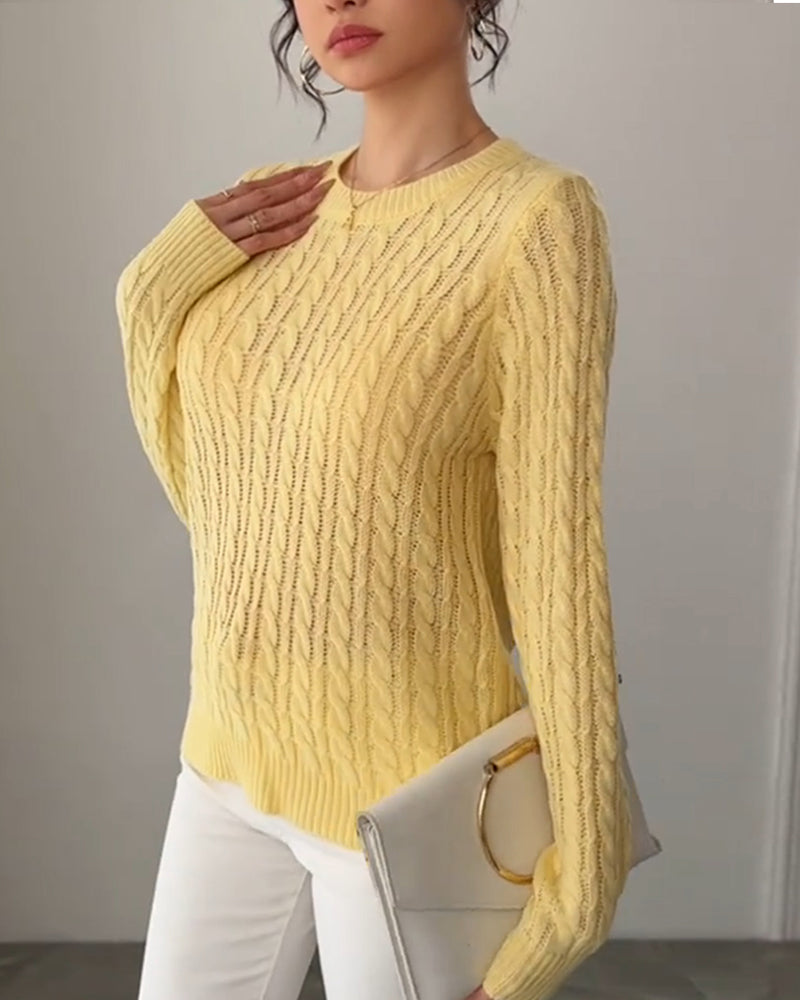 Pullover langarmig Zopfmuster