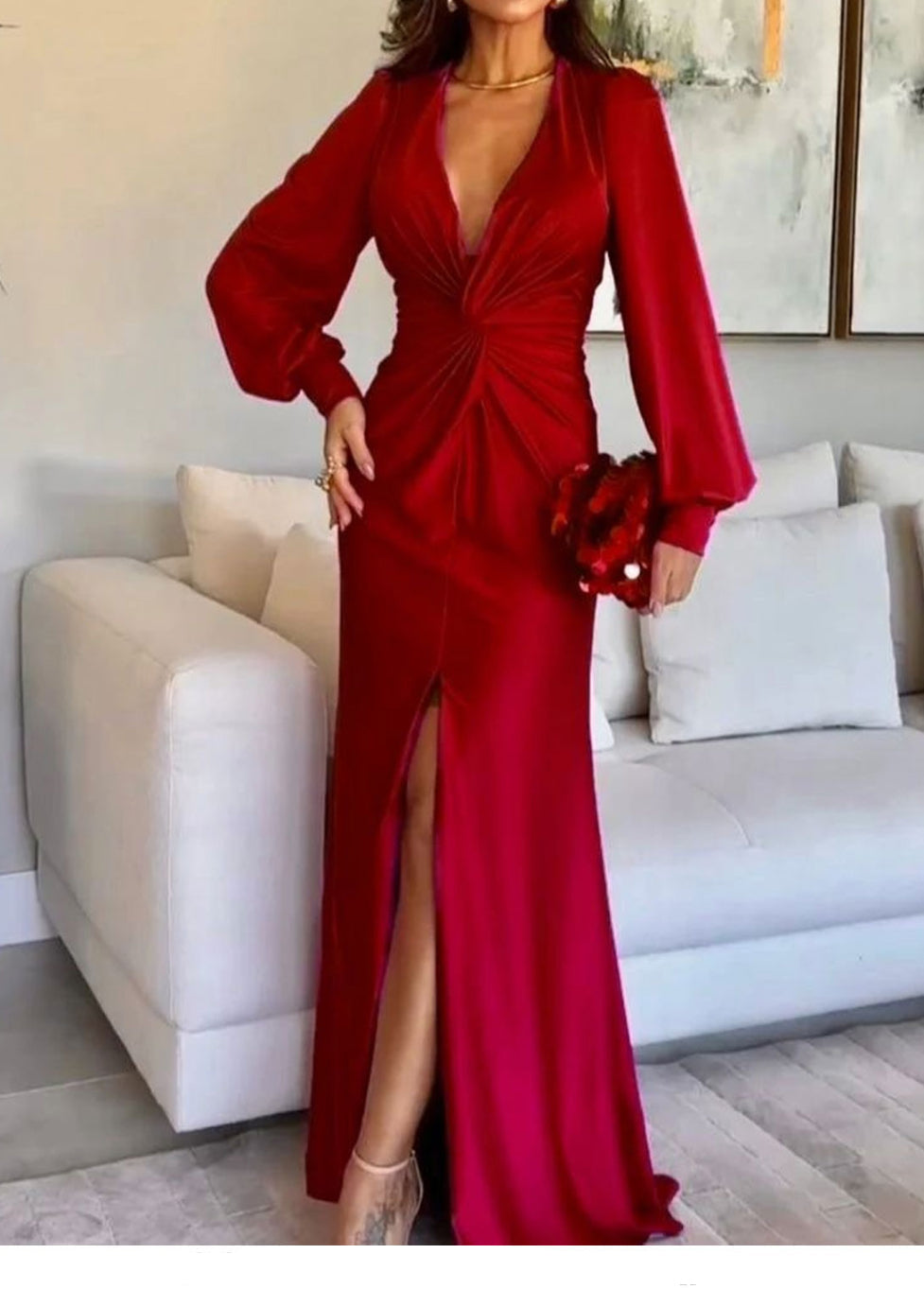 ELSA™ | Langes Kleid mit tiefem Schlitz