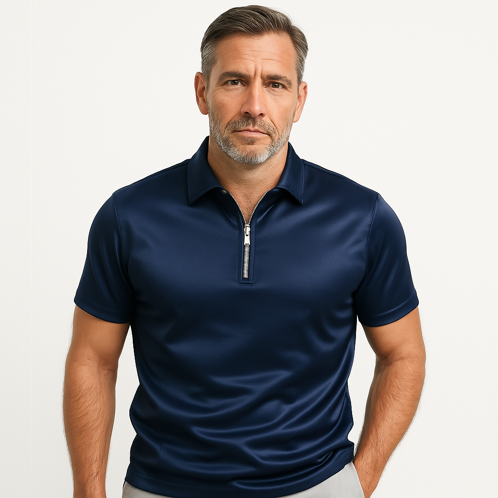 Laluna® | Klassische Reißverschluss Polo Shirt