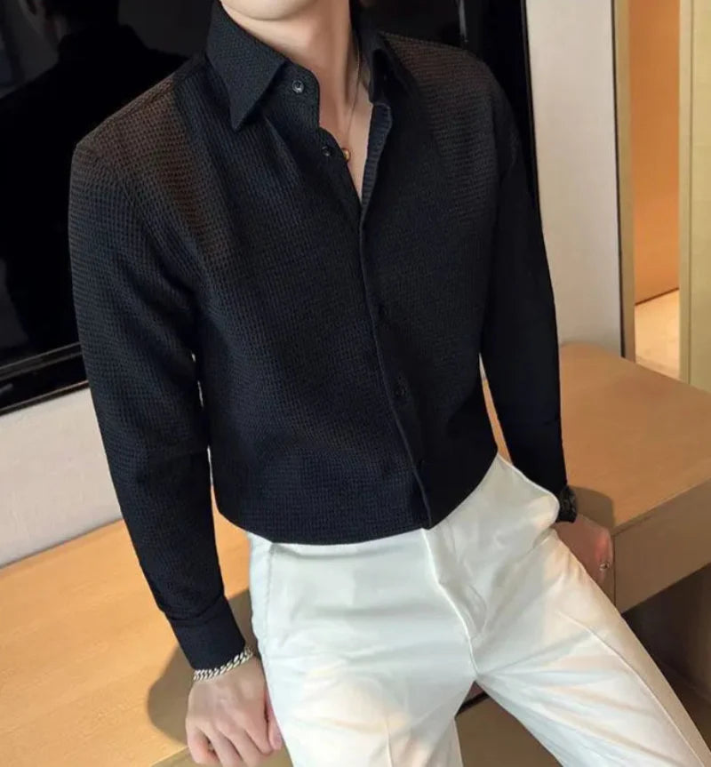 Landon | Poloshirt aus Waffelstrick