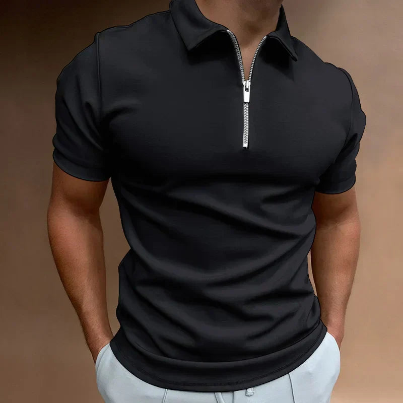 Laluna® | Klassische Reißverschluss Polo Shirt