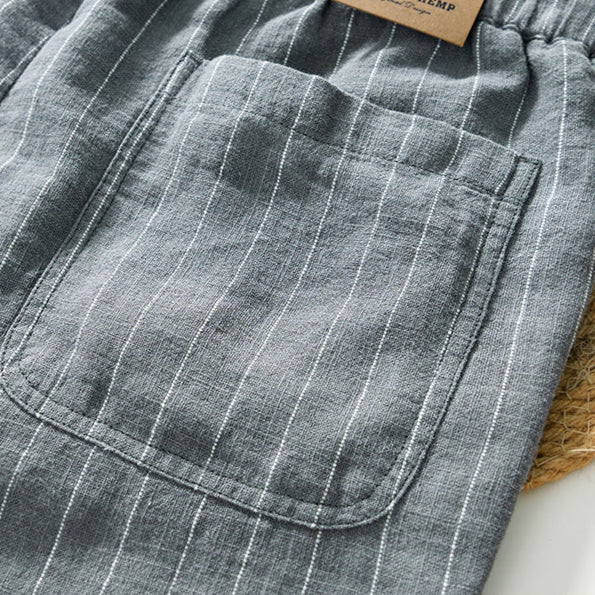 Breezy Stripe Linen Shorts