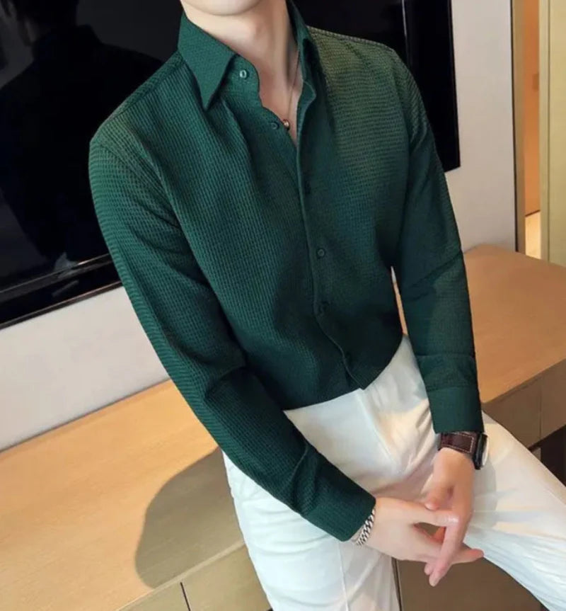 Landon | Poloshirt aus Waffelstrick