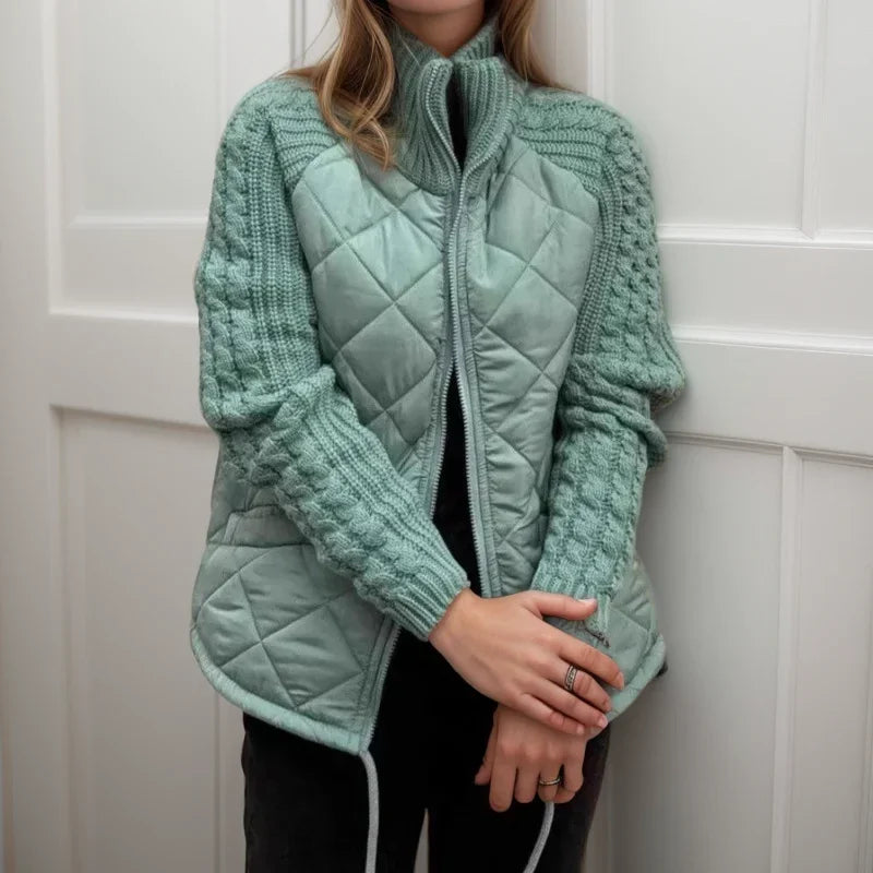 Norwegian Soft™ Steppjacke mit Strickakzenten – Europäisches Design für stilbewusste Looks!
