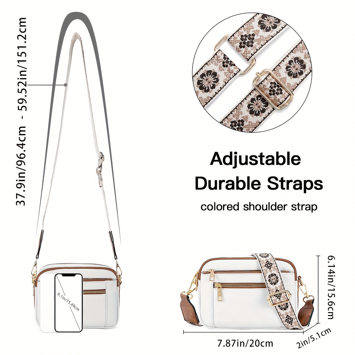 Vegane Leder Crossbody-Tasche