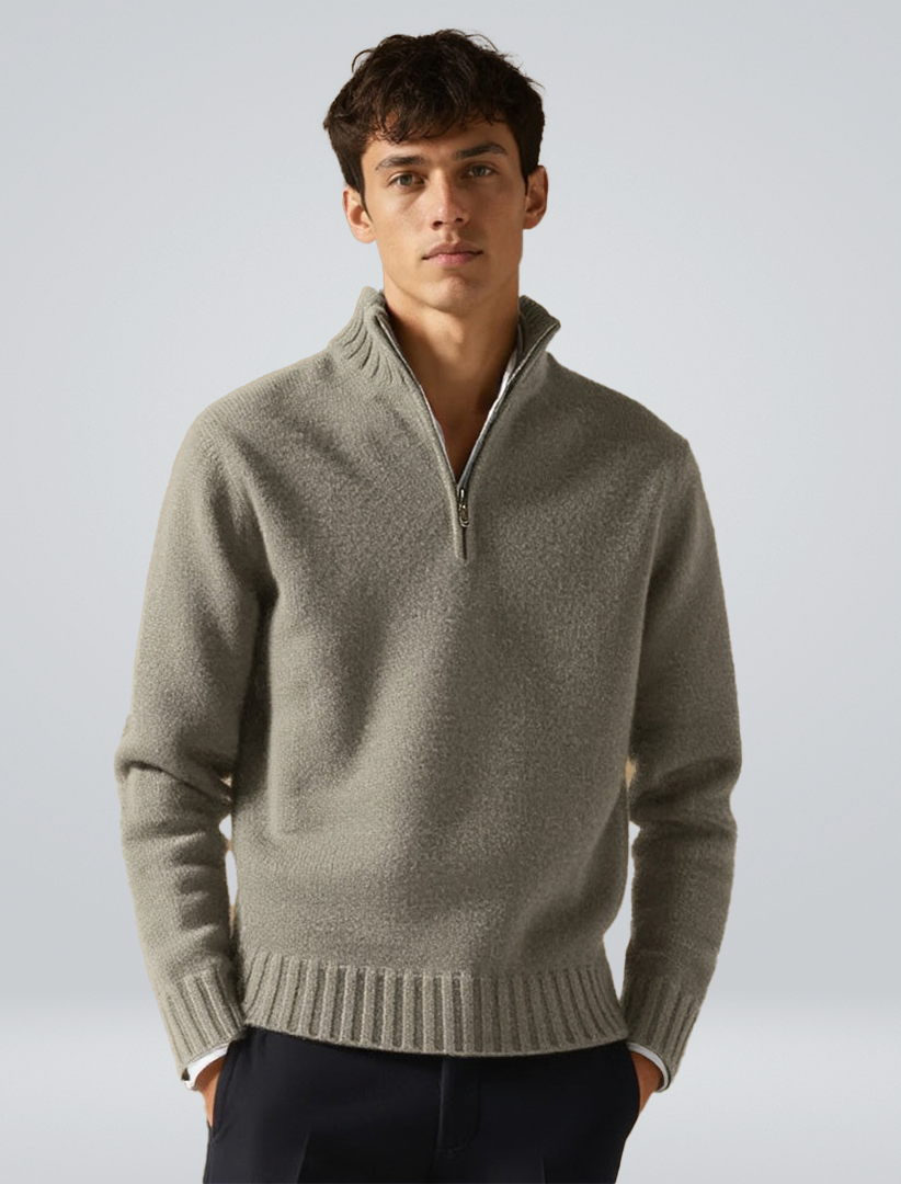 Andreas | Luxuriöser Halb-Zip Pullover