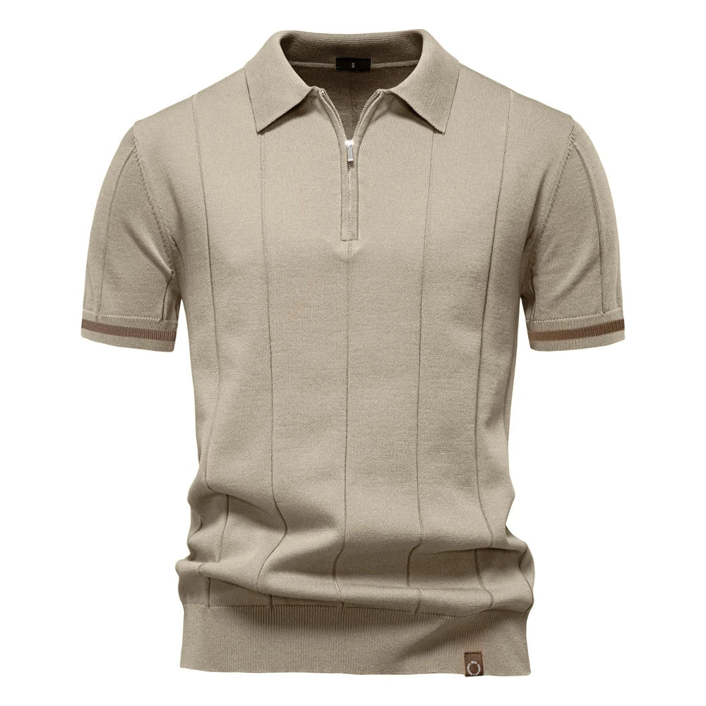 Monza Zip-Knit Polo-Shirt