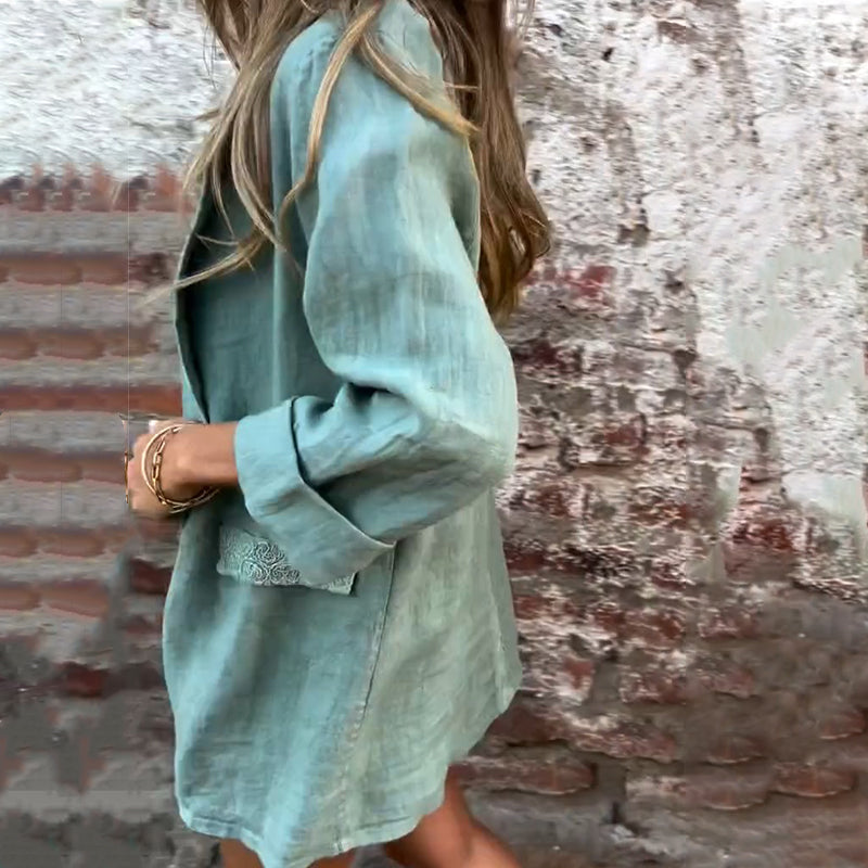 Donna - Blazer mit einzigartigem Design aus Baumwolle und Leinen für Frauen