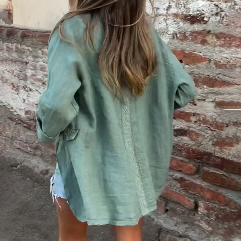 Donna - Blazer mit einzigartigem Design aus Baumwolle und Leinen für Frauen