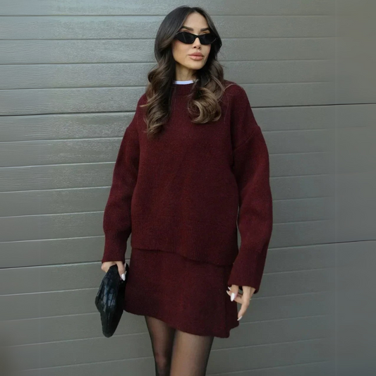 Helena | Strickanzug (Oberteil + Rock)