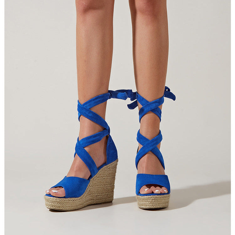 Calista Knöchel-Wickel-Espadrille-Wedges