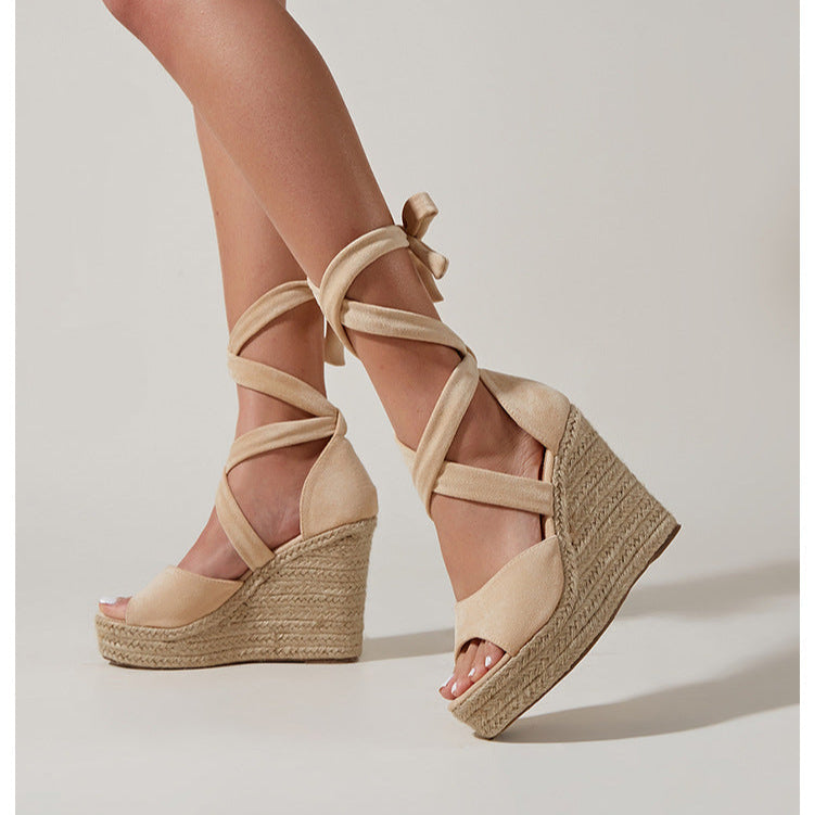 Calista Knöchel-Wickel-Espadrille-Wedges