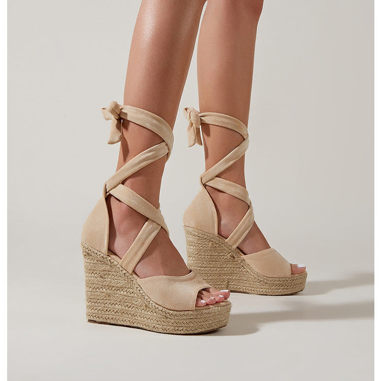 Calista Knöchel-Wickel-Espadrille-Wedges