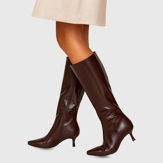 Gloria | Elegante Stiefel in Bordeaux-Braun