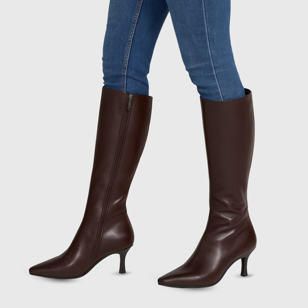 Gloria | Elegante Stiefel in Bordeaux-Braun
