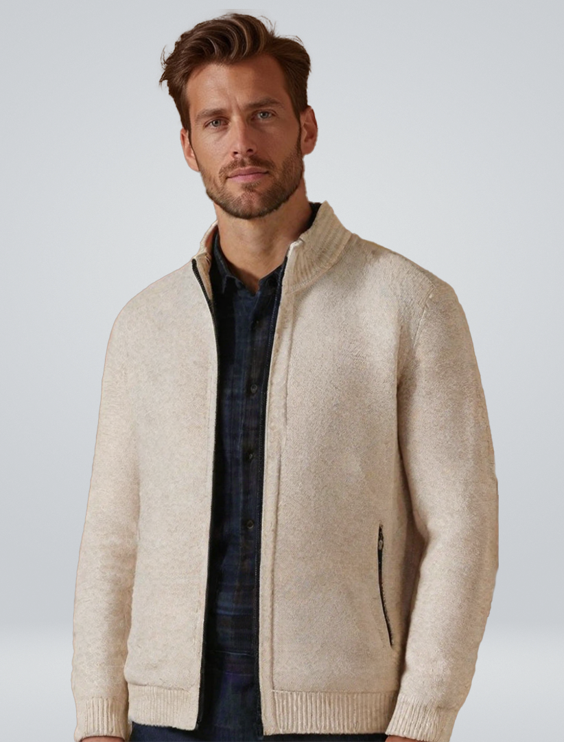 Torben | Gestrickte Weste mit kariertem Innenfutter