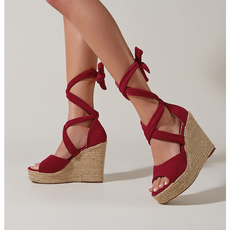 Calista Knöchel-Wickel-Espadrille-Wedges