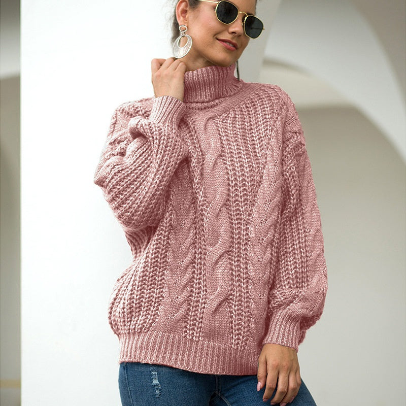 Damen Rollkragenpullover Mohair-Mischung Mit Acrylfutter Halsabdeckung