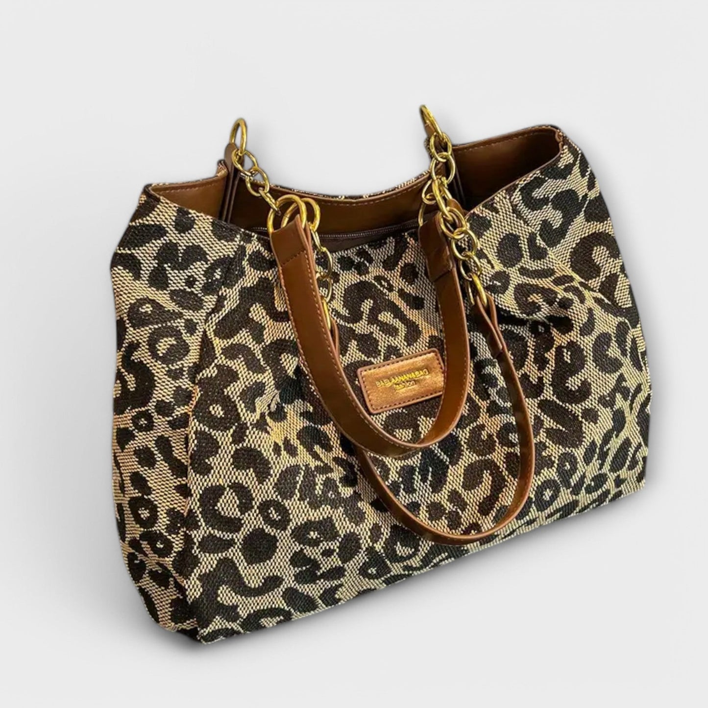Lora. - Leopard Print Canvas Tote Bag