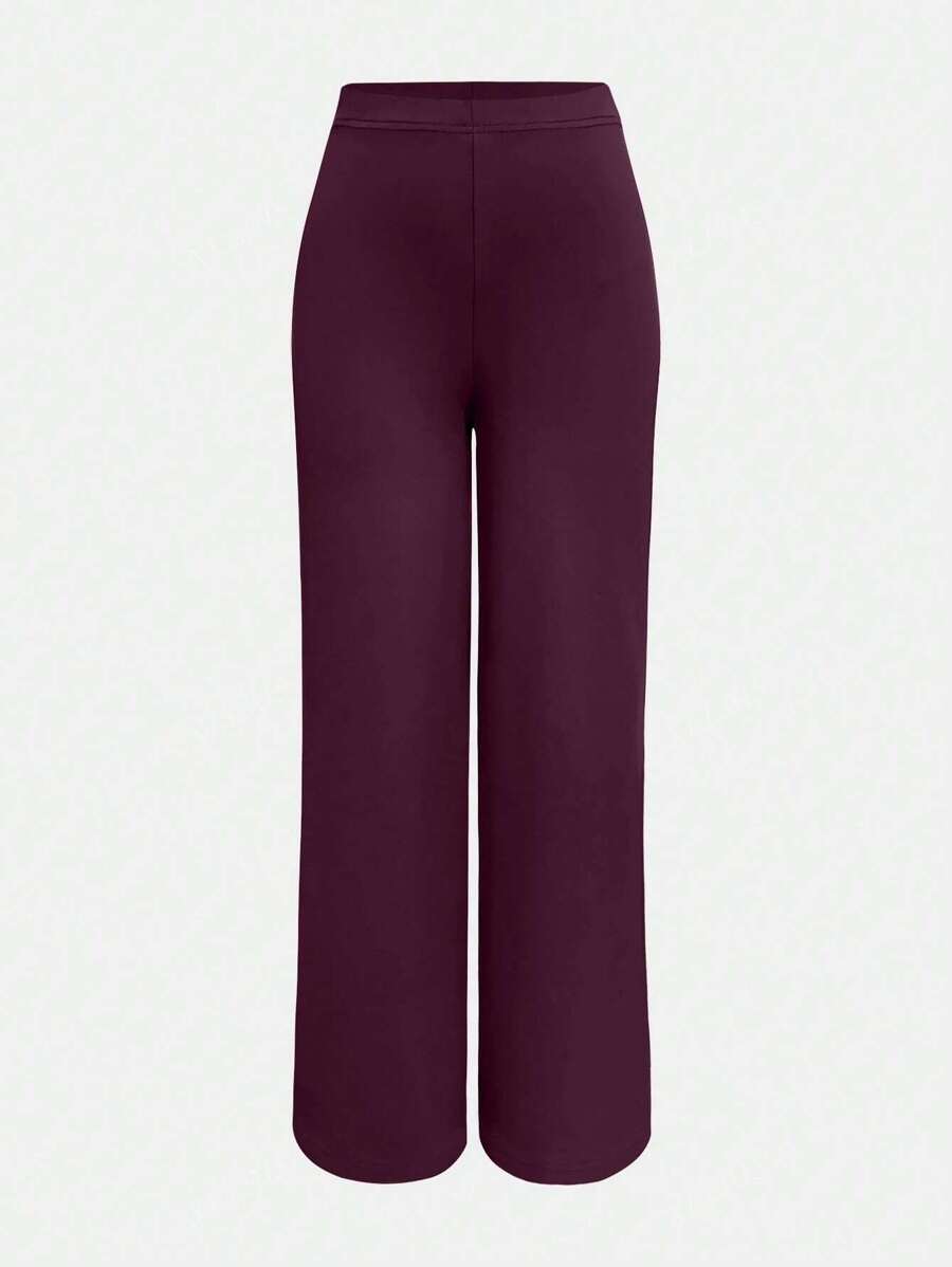 Damenhose Mode Elastisch Hohe Taille Lange Gerade Bein Hose