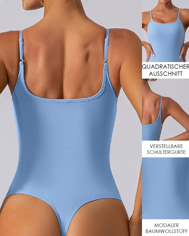 Damen Nacktes Gefühl Einteiliger Tanga Bodysuit Camisole Fitness Body Shaper