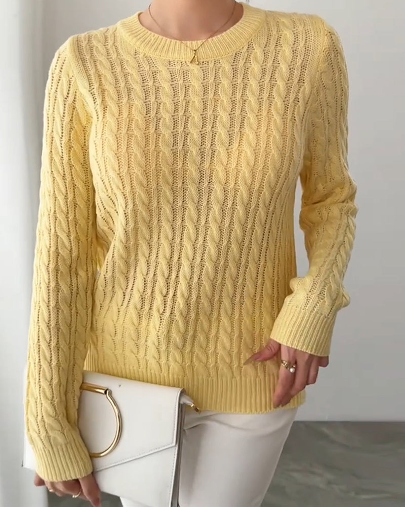 Pullover langarmig Zopfmuster