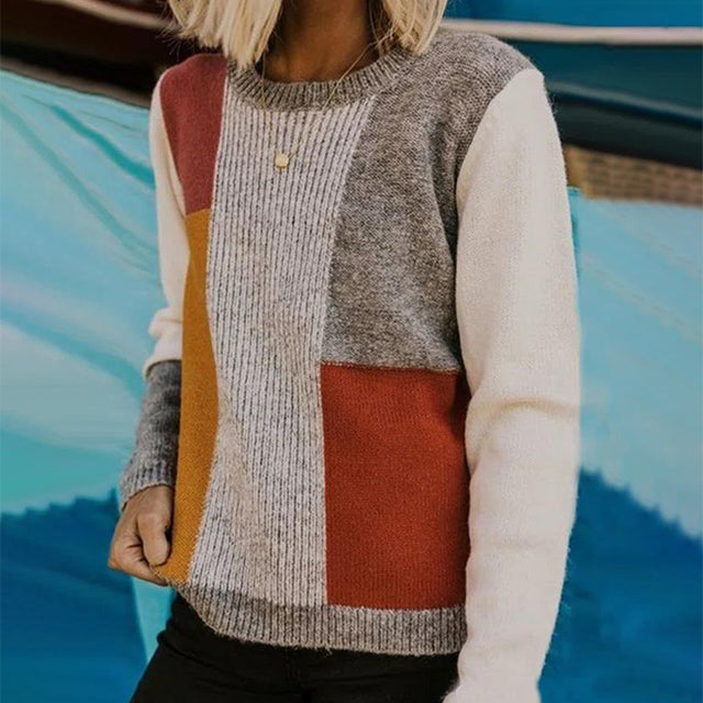 Lässiges Sweatshirt mit Patchwork-Design
