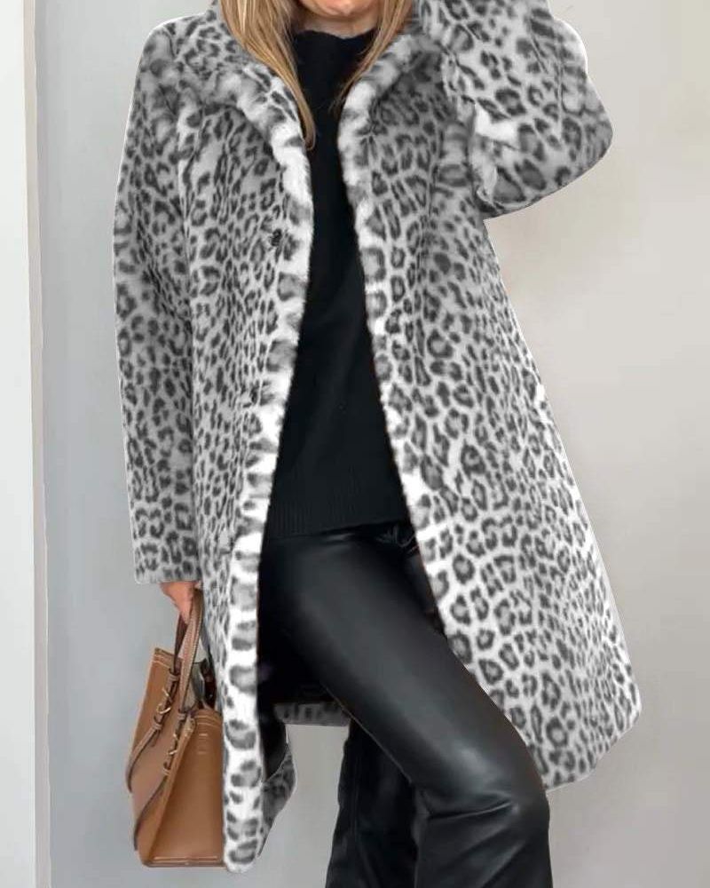 LEIA - Leoparden Lange Weiche Jacke