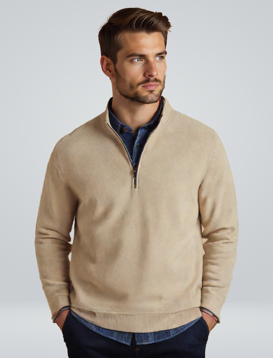 Kasper | Eleganter Cashmere-Pullover mit Reißverschluss