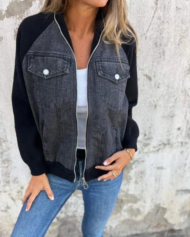 ANIDIA - Modische Jacke aus Denim Stoff