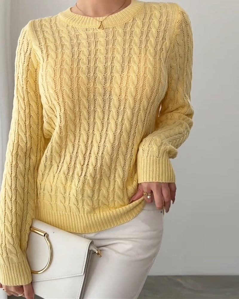 Pullover langarmig Zopfmuster