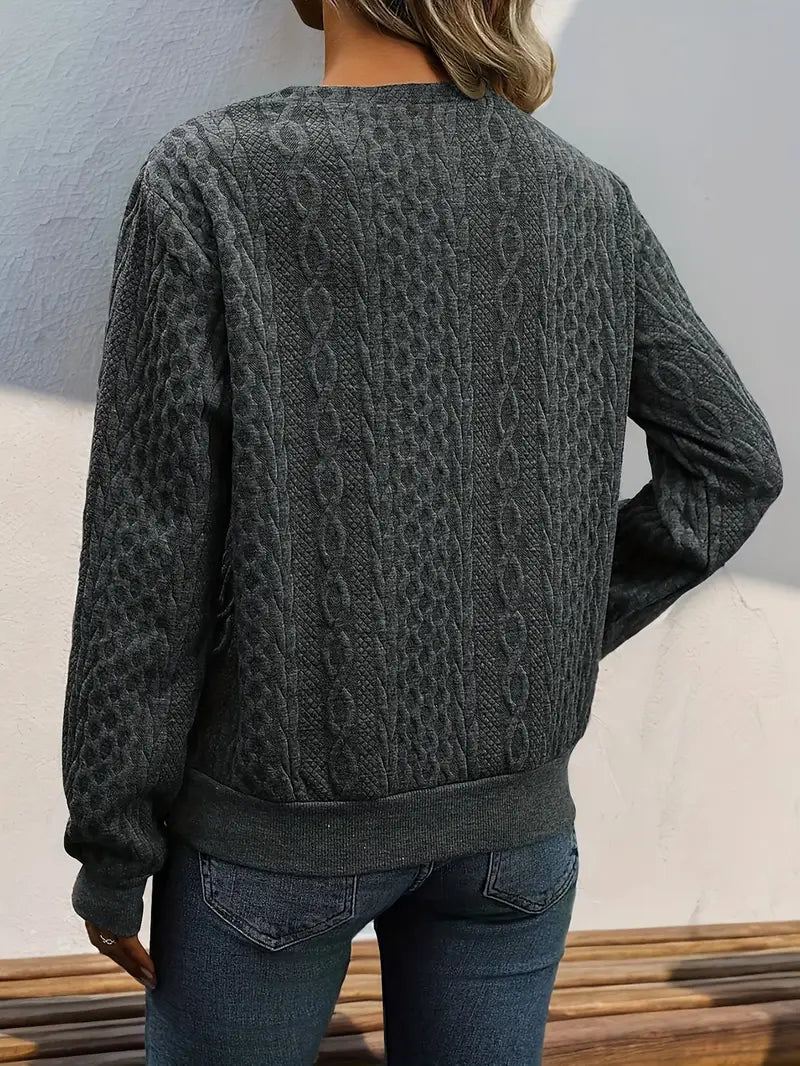 Lässiger Pullover mit langen Ärmeln und schrägem Schulterdesign
