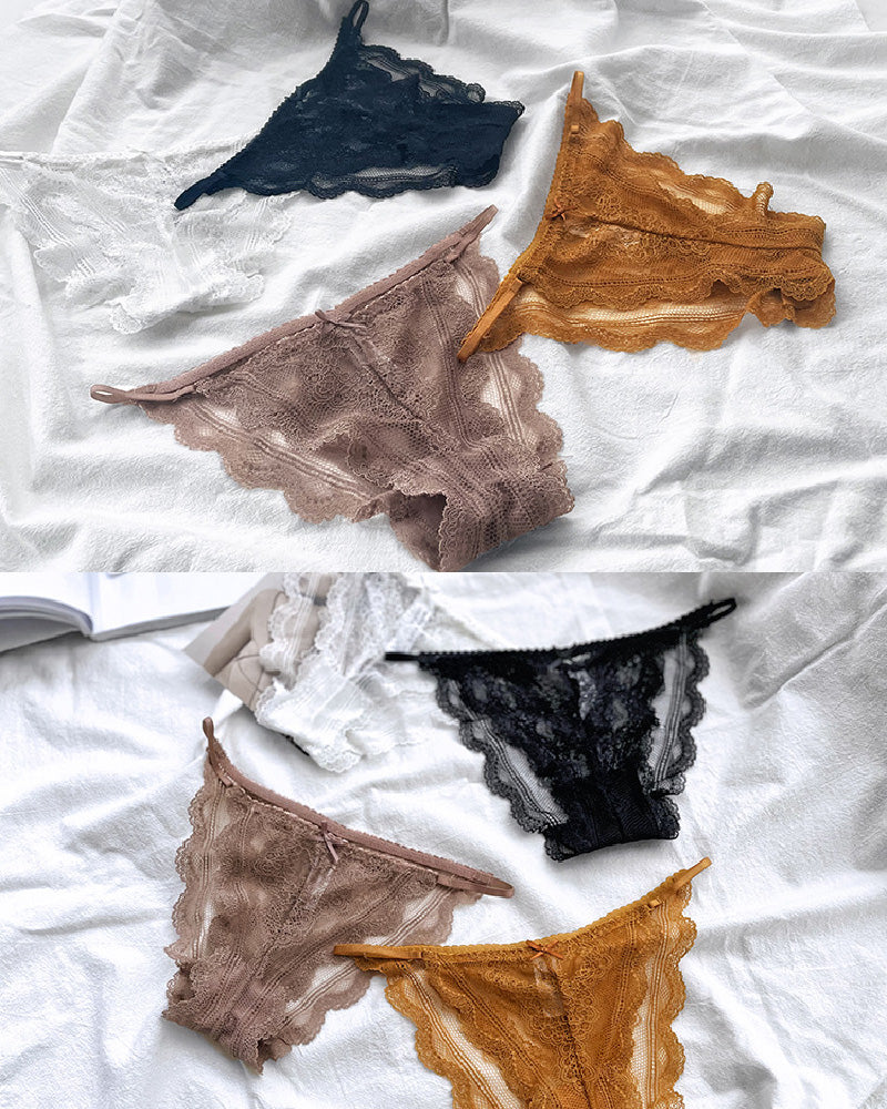 Sexy Dünne Träger Atmungsaktive Slips Bequeme Spitze Unterwäsche