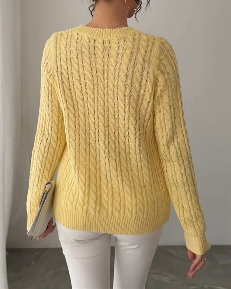 Pullover langarmig Zopfmuster