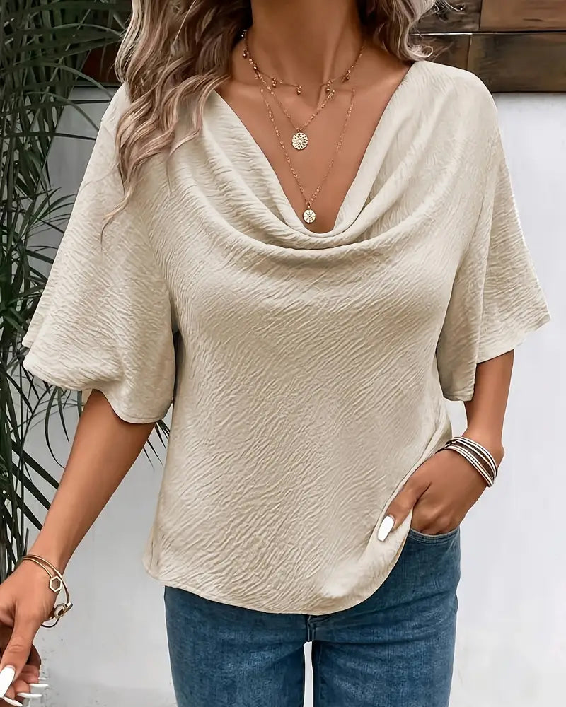 Bluse einfarbig lässig Glockenärmel