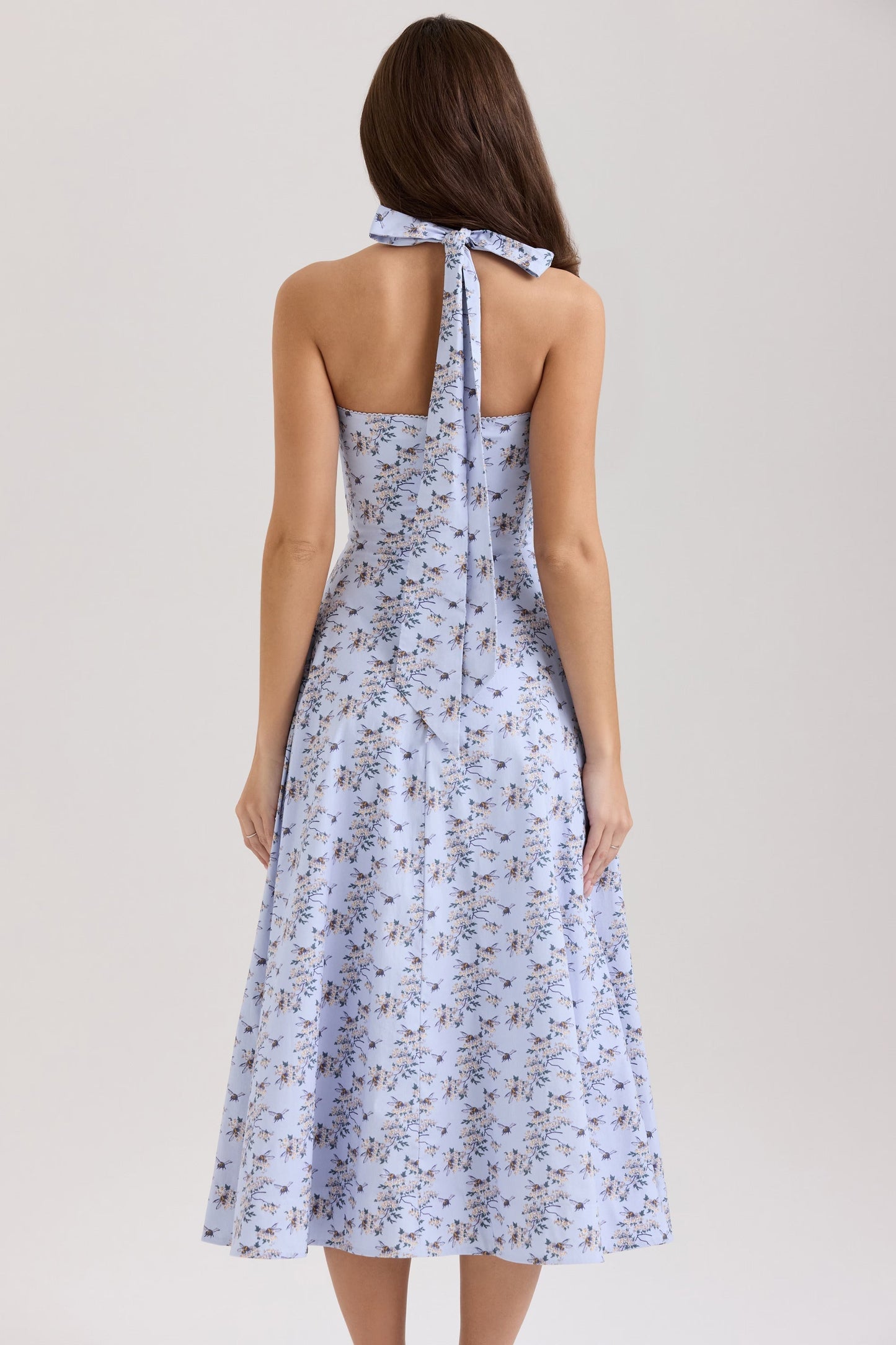 Belle - Midi -Kleid mit Daisy-Print und Halsband