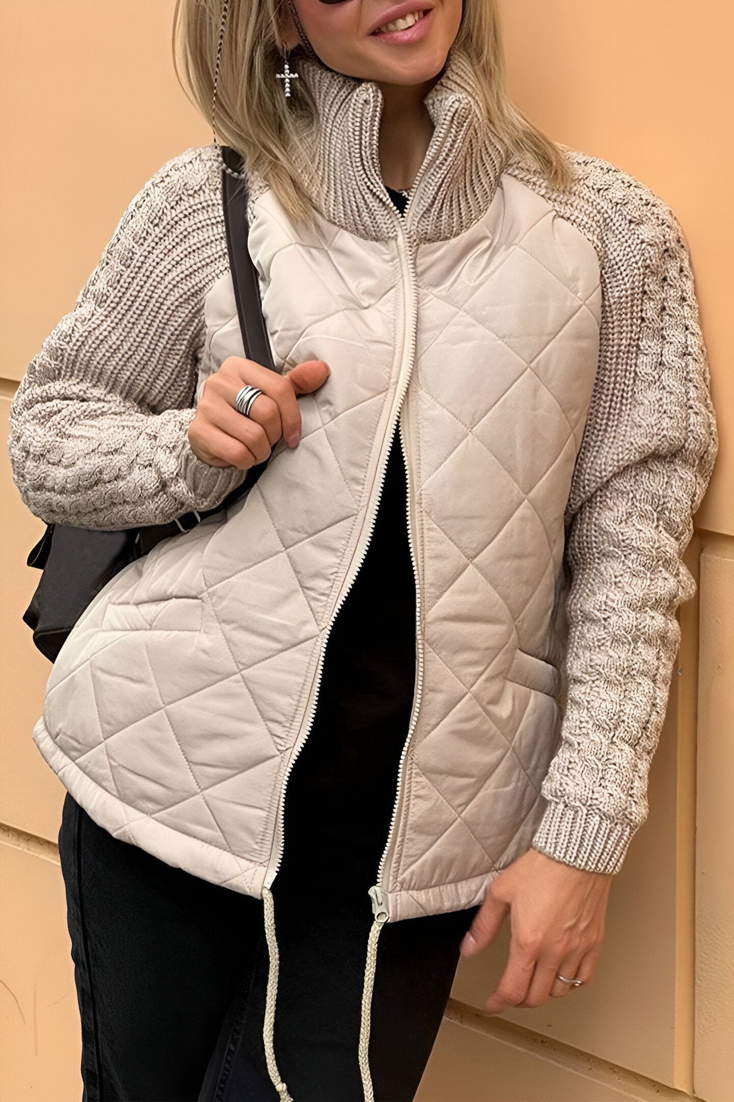 Therese | Zipfeljacke aus Patchwork-Strick