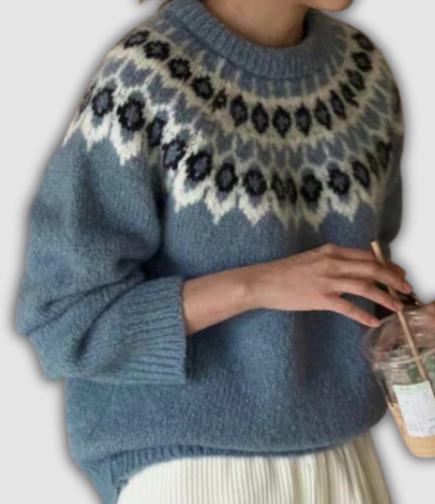 Fenja - Stilvoller Jacquard Pullover