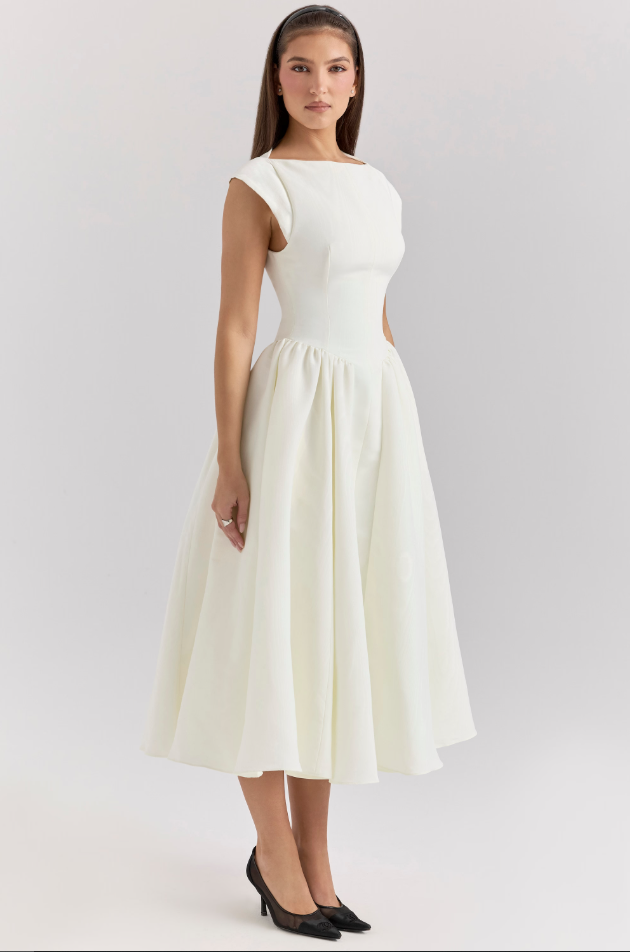 Lucia - plissiertes Midi-Kleid