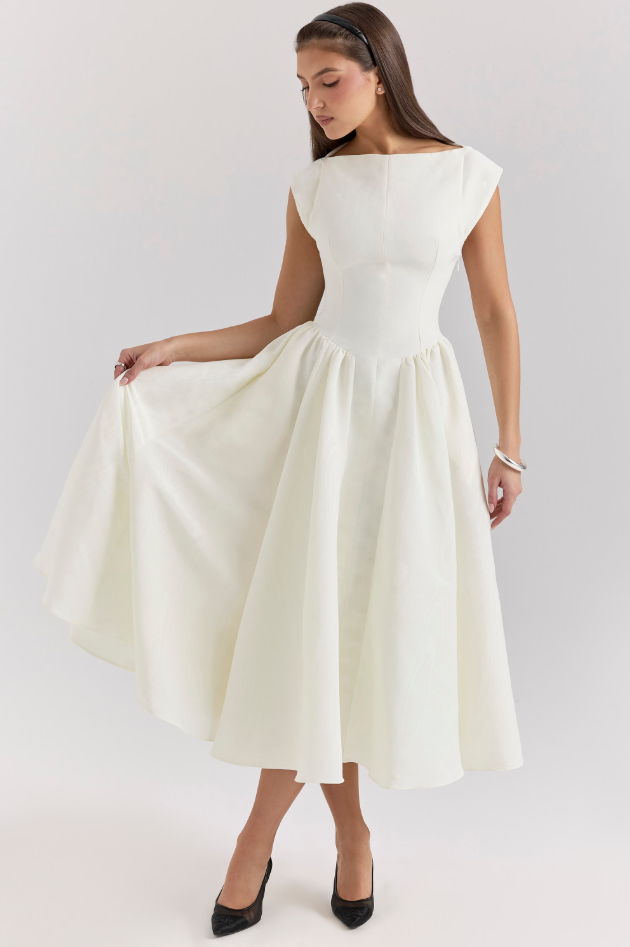 Lucia - plissiertes Midi-Kleid