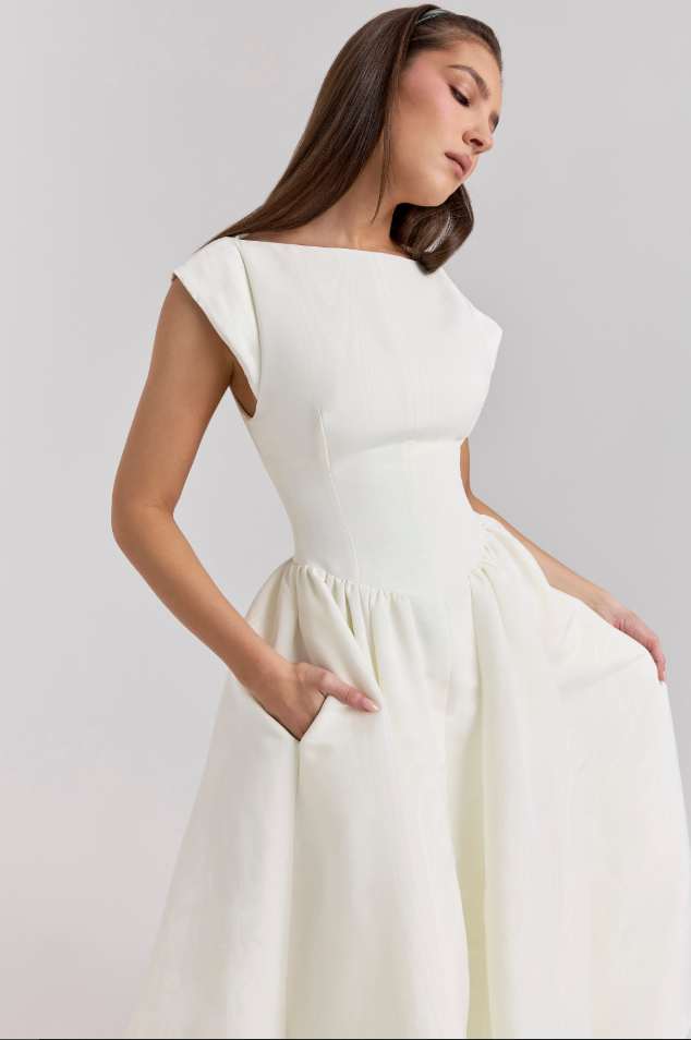 Lucia - plissiertes Midi-Kleid