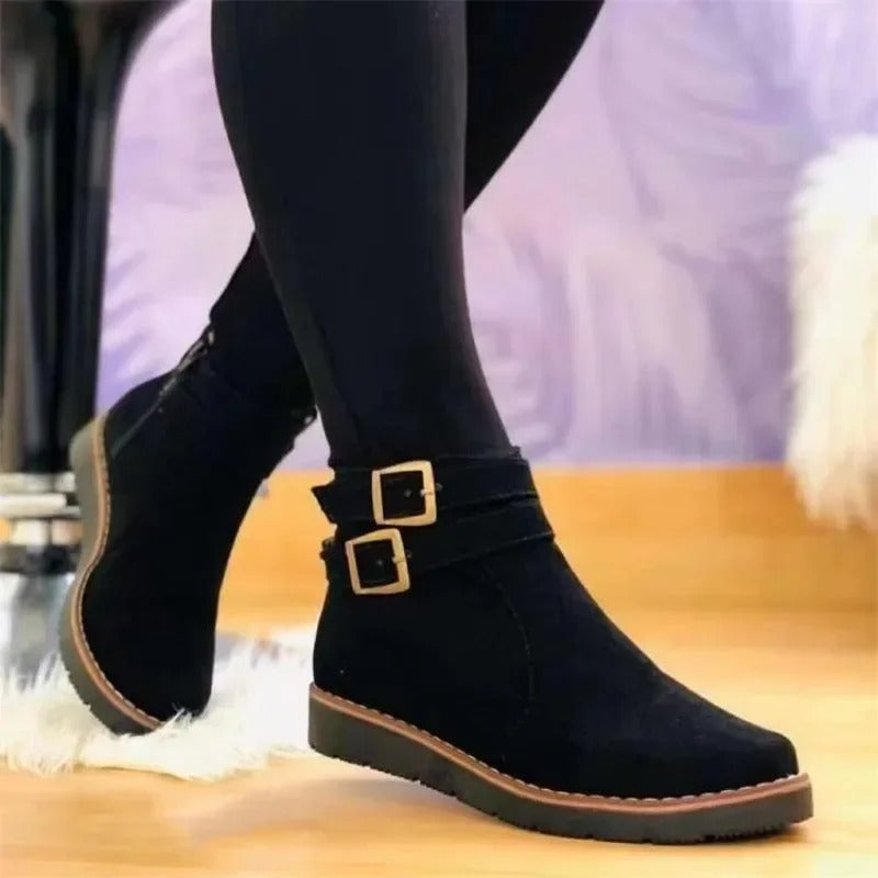 Noor - Damen-Stiefeletten mit Doppel-Riemen