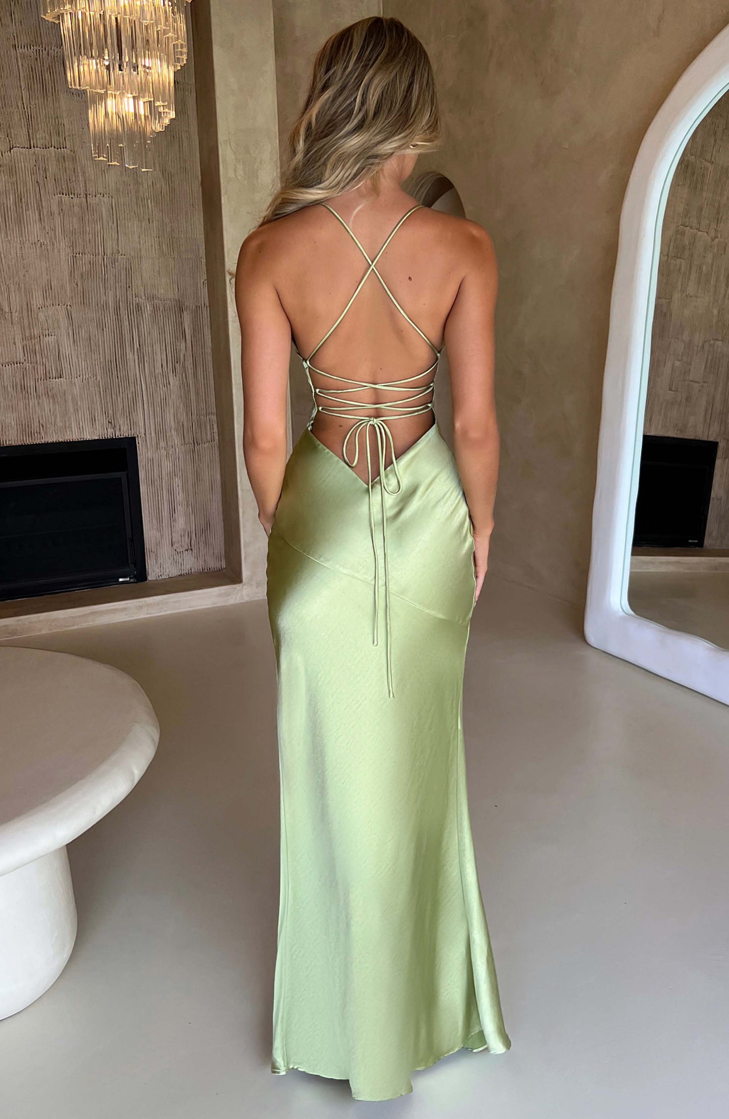 NATALIE - SATIN MAXIKLEID