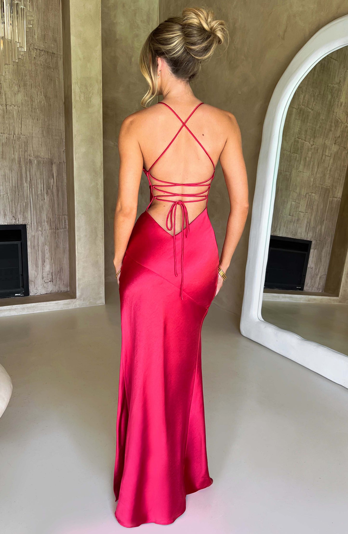 NATALIE - SATIN MAXIKLEID