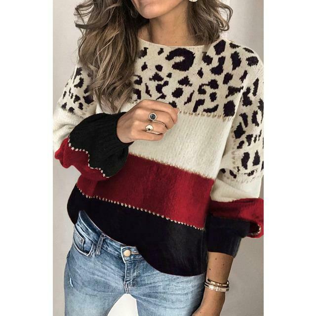 Pull Patchwork Leo Print
